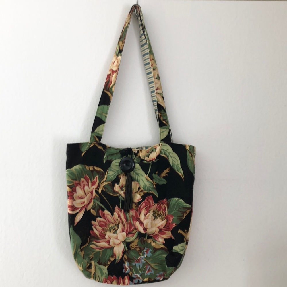 Unique, custom made bark cloth bag